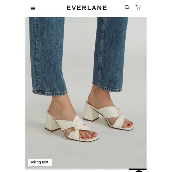 Everlane The Day Twist Heels in Canvas 6 New Womens High Heels Sandals - Picture 12 of 13